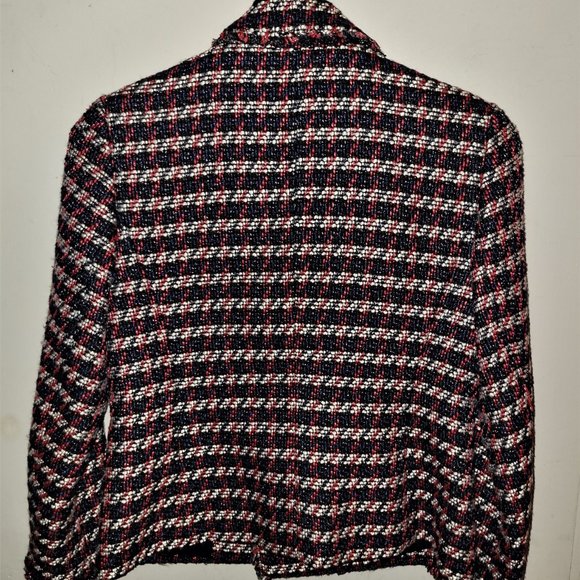 Ann Taylor Tweed  Red/White/Blue Double Breasted Blazer - 00P - Picture 2 of 4